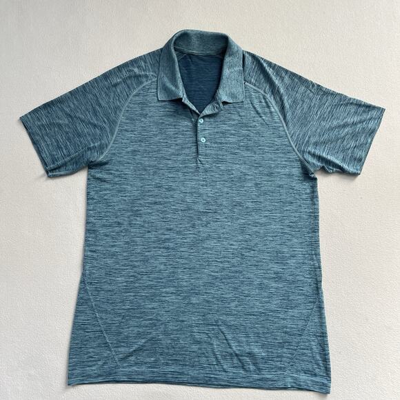 Lululemon Men Poseidon Hydra Blue Metal Vent Tech Short Sleeve